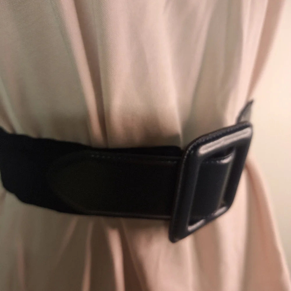 Navy Square Buckle Stretch Belt Size Small/ Med